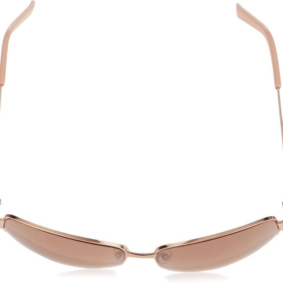 Semi-Rimless Rectangular Metal Sunglasses Womens UV 400 Pink Gold Fashion - Picture 4 of 5